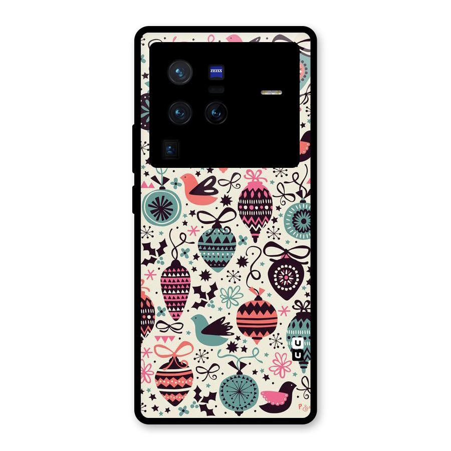 Celebration Pattern Glass Back Case for Vivo X80 Pro