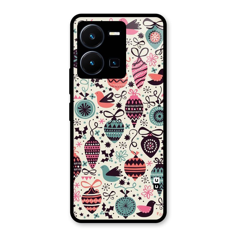 Celebration Pattern Glass Back Case for Vivo Y35