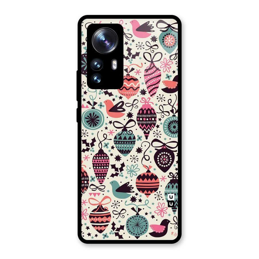 Celebration Pattern Glass Back Case for Xiaomi 12 Pro