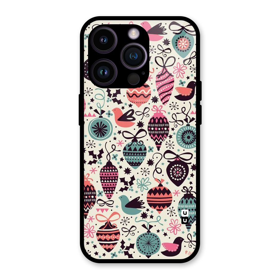 Celebration Pattern Glass Back Case for iPhone 14 Pro