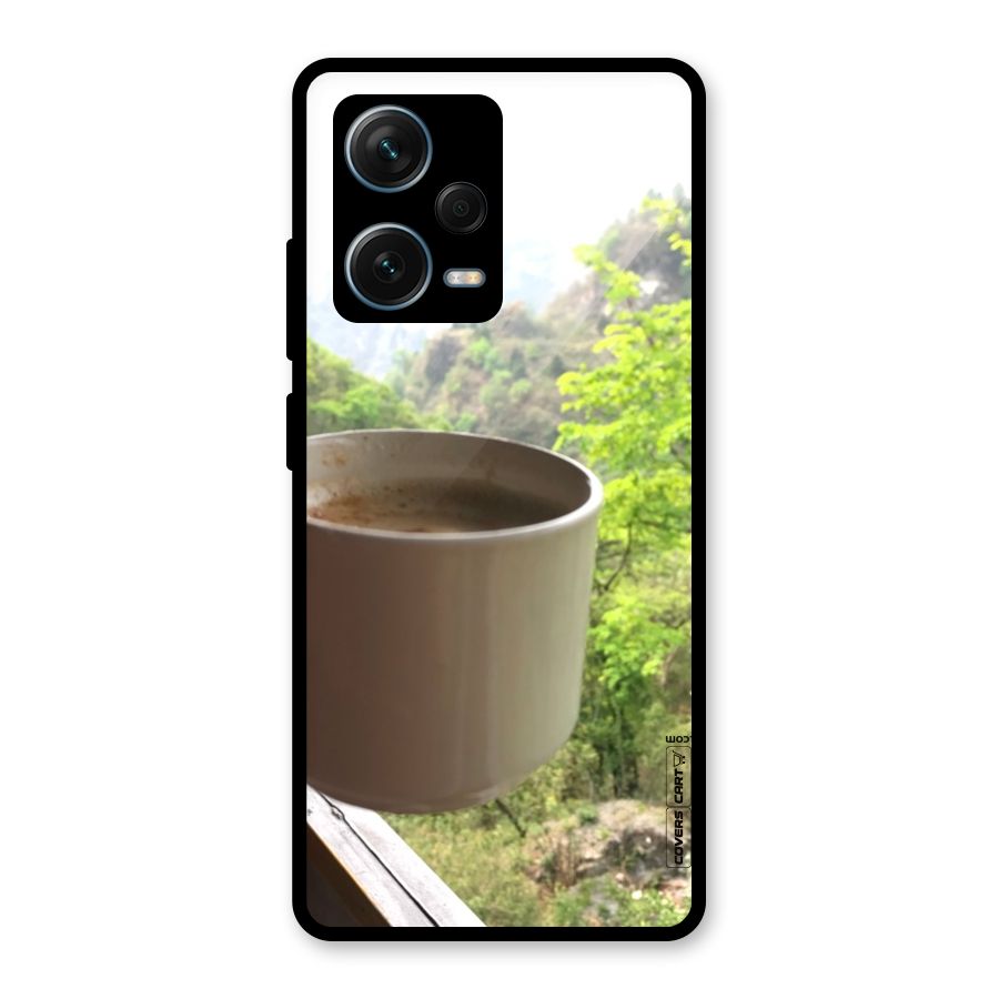 Chai With Mountain View Glass Back Case for Redmi Note 12 Pro Plus 5G