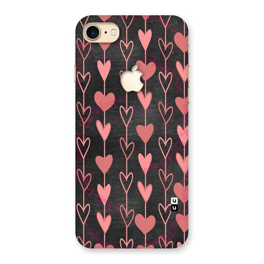 Chain Of Hearts Back Case for iPhone 7 Apple Cut