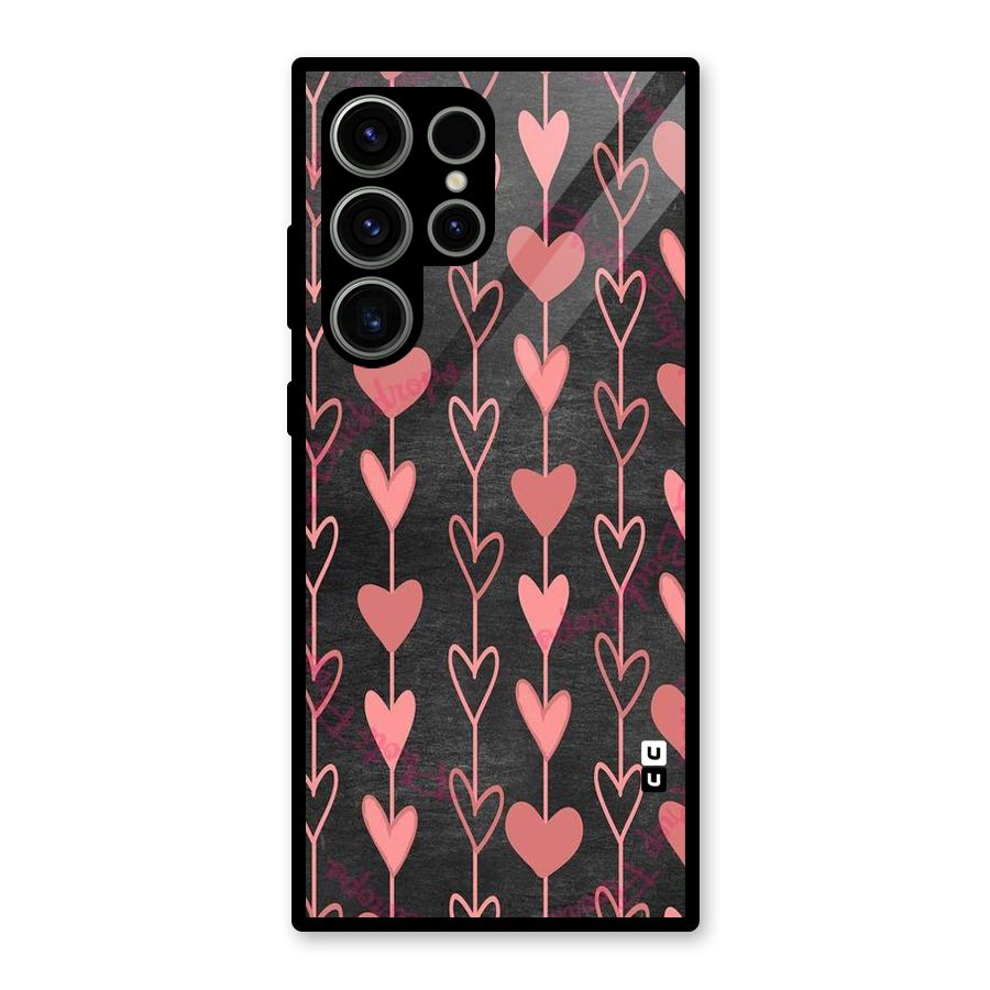 Chain Of Hearts Glass Back Case for Galaxy S23 Ultra