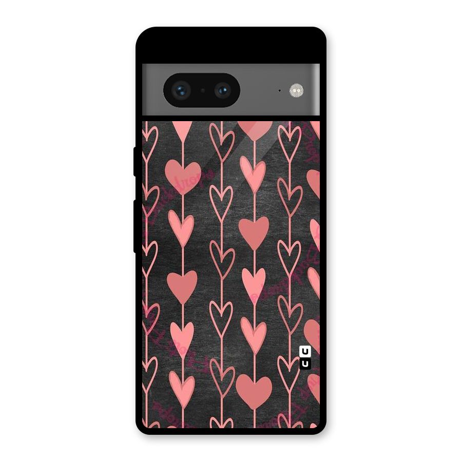 Chain Of Hearts Glass Back Case for Google Pixel 7