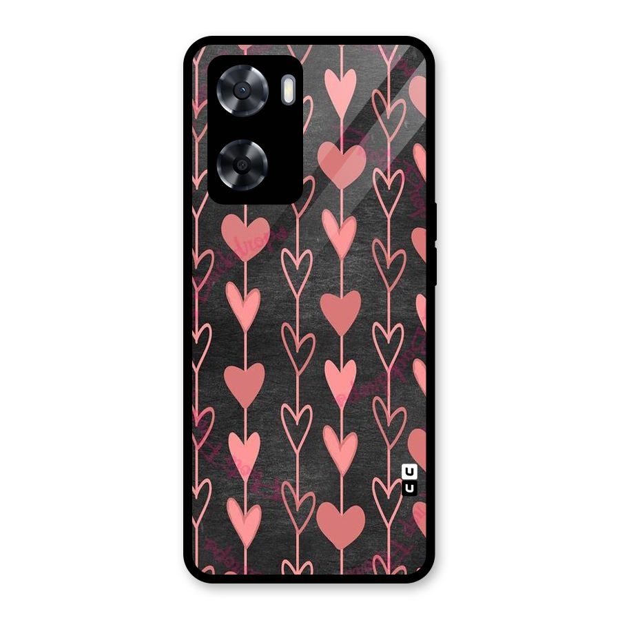 Chain Of Hearts Glass Back Case for Oppo A57 2022