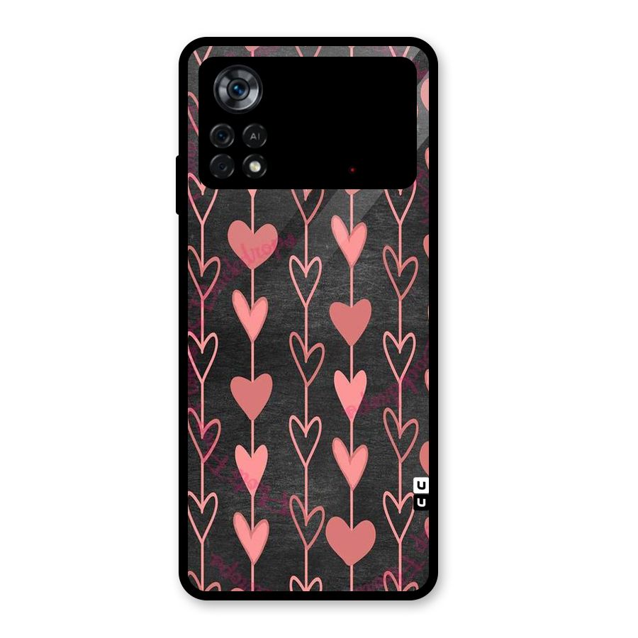 Chain Of Hearts Glass Back Case for Poco X4 Pro 5G