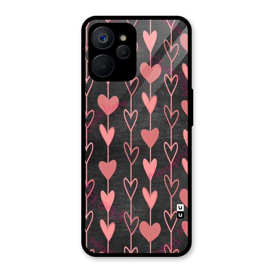 Chain Of Hearts Glass Back Case for Realme 9i 5G