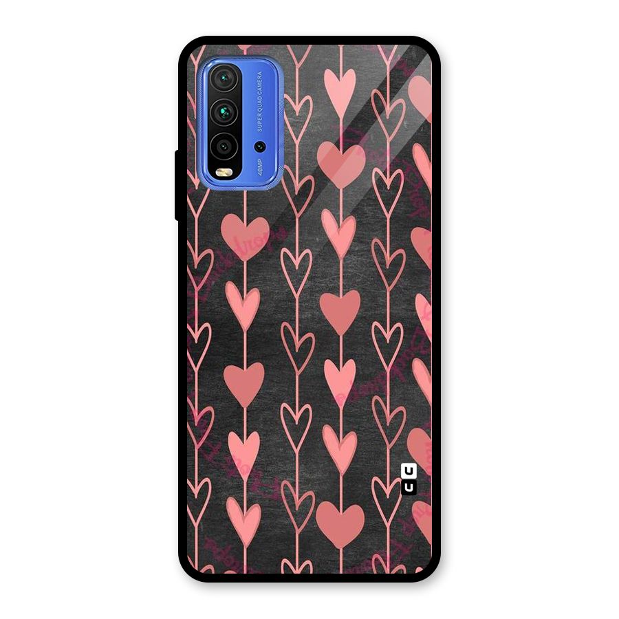 Chain Of Hearts Glass Back Case for Redmi 9 Power