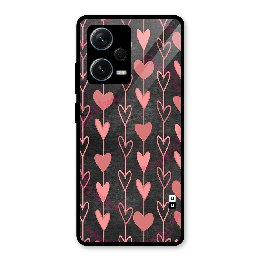 Chain Of Hearts Glass Back Case for Redmi Note 12 Pro Plus 5G