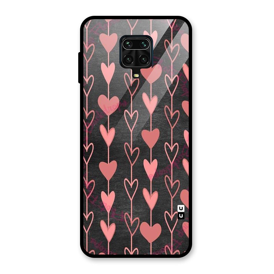 Chain Of Hearts Glass Back Case for Redmi Note 9 Pro