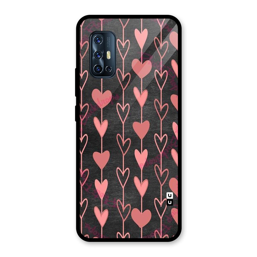 Chain Of Hearts Glass Back Case for Vivo V17