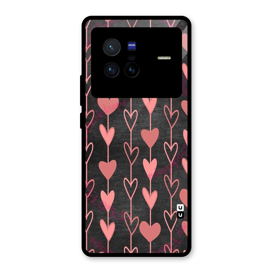Chain Of Hearts Glass Back Case for Vivo X80
