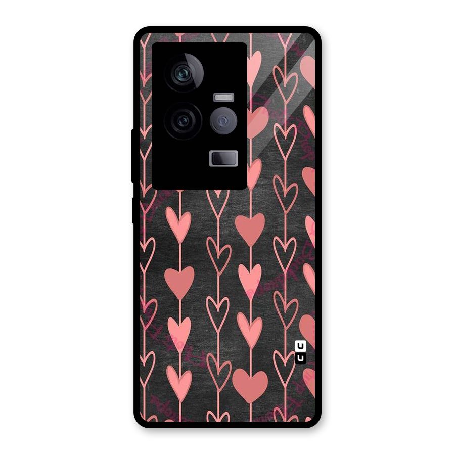 Chain Of Hearts Glass Back Case for Vivo iQOO 11 5G
