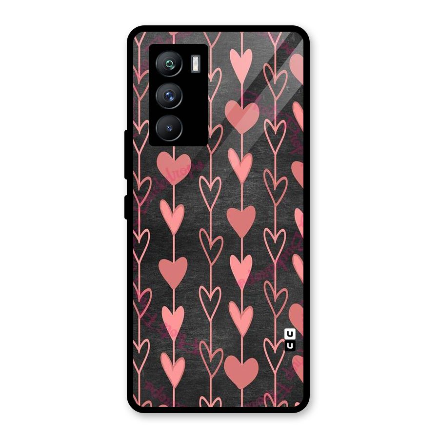 Chain Of Hearts Glass Back Case for Vivo iQOO 9 SE