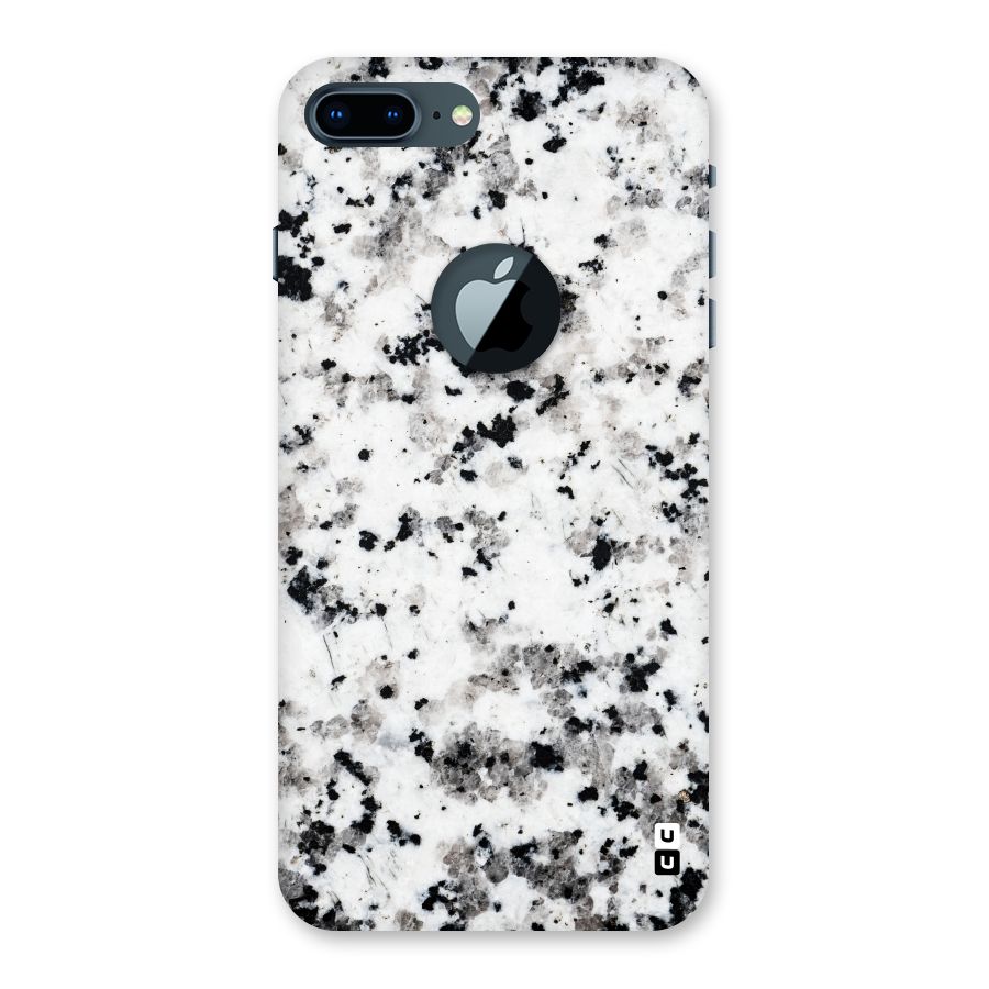 Charcoal Spots Marble Back Case for iPhone 7 Plus Logo Cut