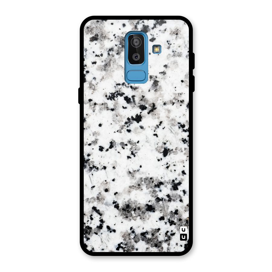 Charcoal Spots Marble Glass Back Case for Galaxy J8