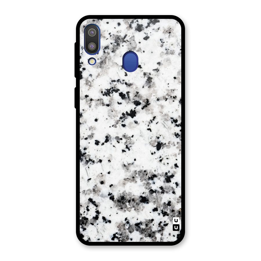 Charcoal Spots Marble Glass Back Case for Galaxy M20