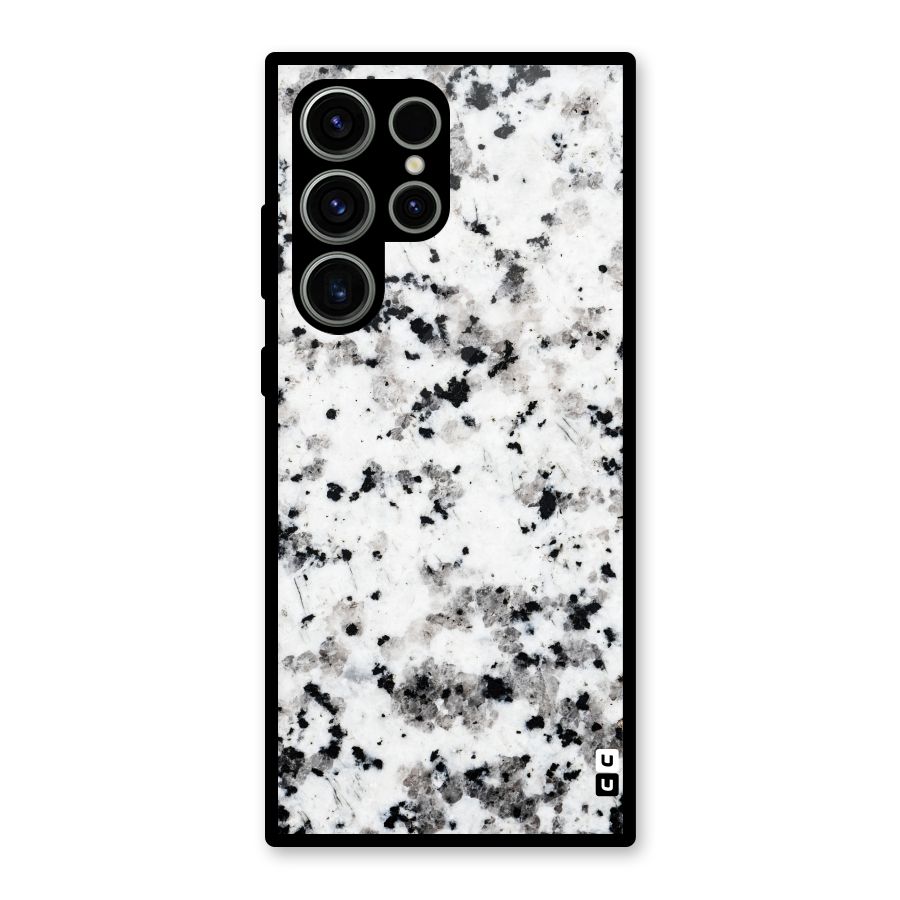 Charcoal Spots Marble Glass Back Case for Galaxy S23 Ultra