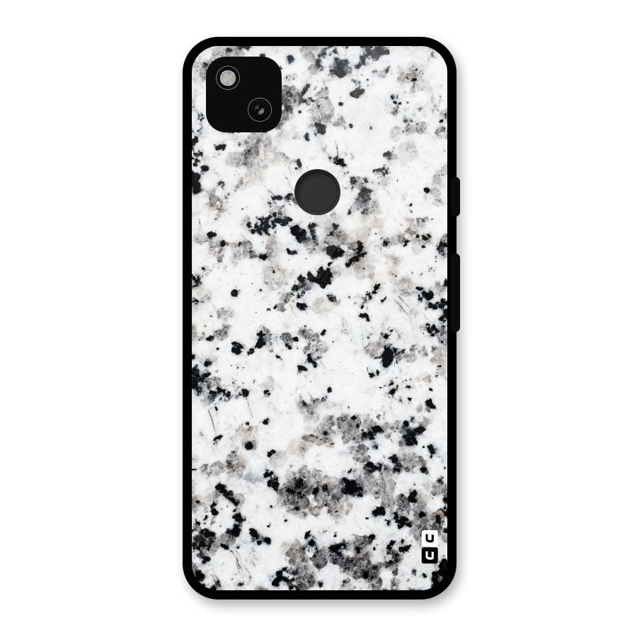 Charcoal Spots Marble Glass Back Case for Google Pixel 4a