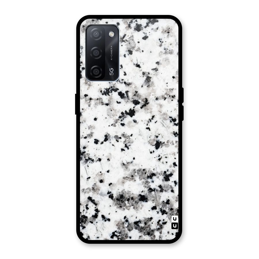 Charcoal Spots Marble Glass Back Case for Oppo A53s 5G