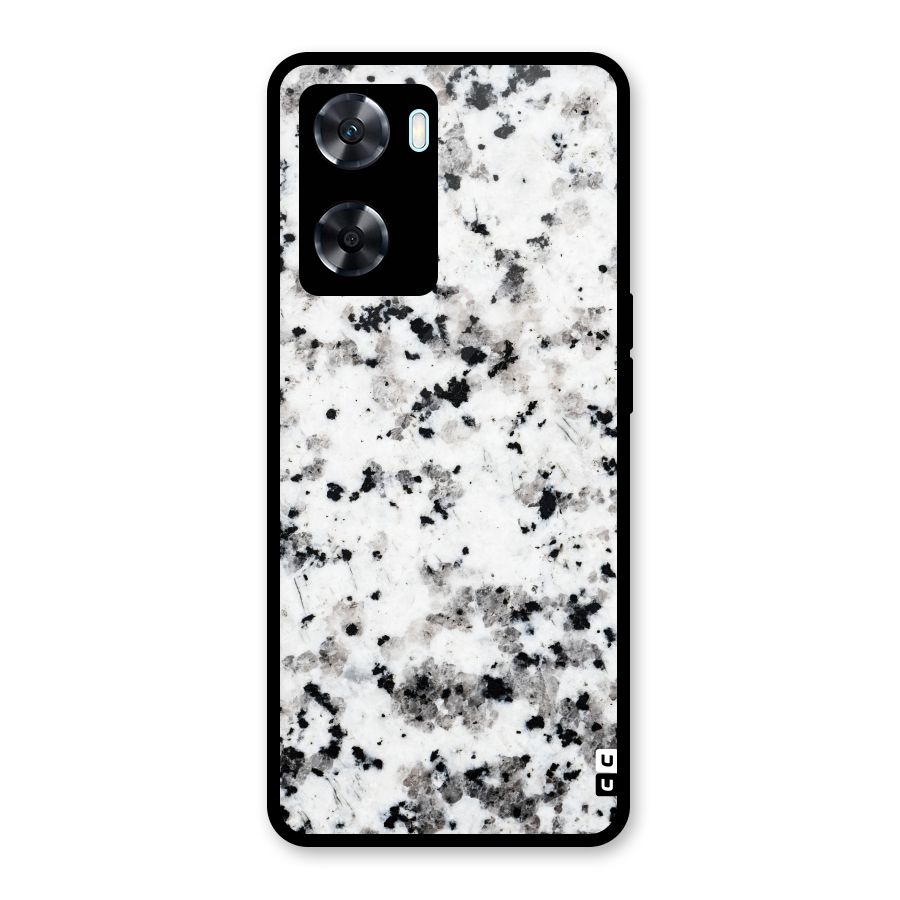 Charcoal Spots Marble Glass Back Case for Oppo A77