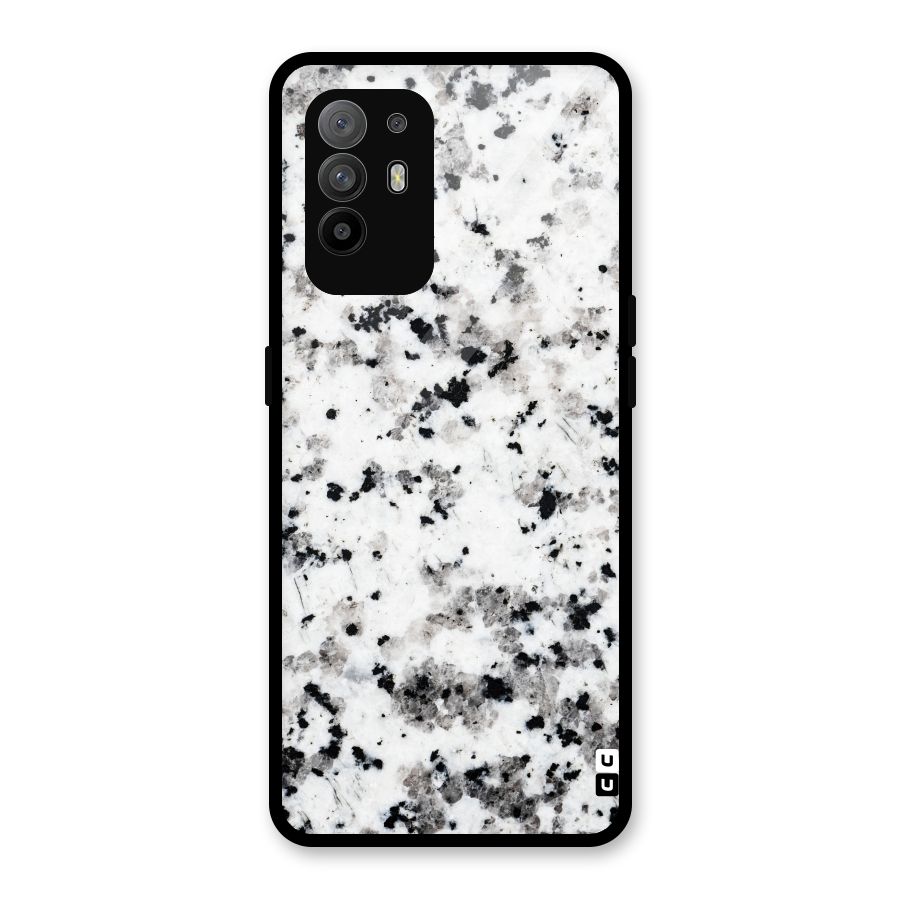 Charcoal Spots Marble Glass Back Case for Oppo F19 Pro Plus 5G