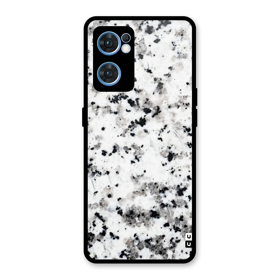 Charcoal Spots Marble Glass Back Case for Oppo Reno7 5G