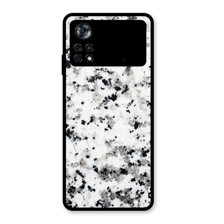 Charcoal Spots Marble Glass Back Case for Poco X4 Pro 5G