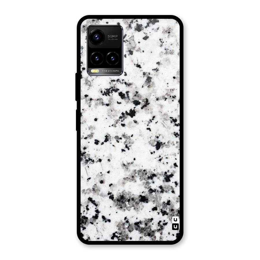 Charcoal Spots Marble Glass Back Case for Vivo Y21T