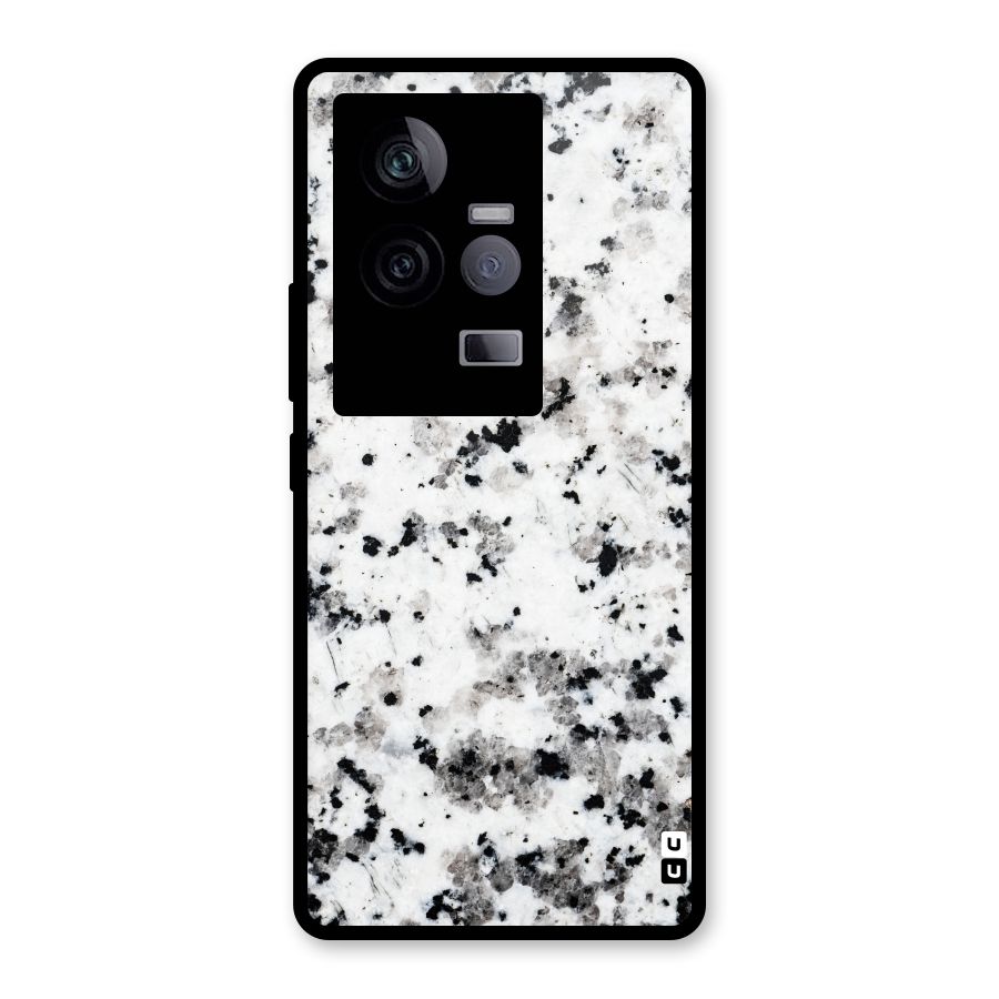 Charcoal Spots Marble Glass Back Case for Vivo iQOO 11 5G