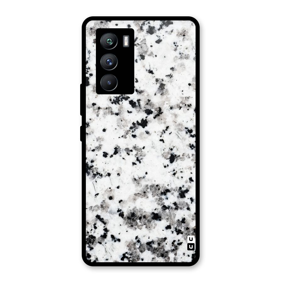 Charcoal Spots Marble Glass Back Case for Vivo iQOO 9 SE