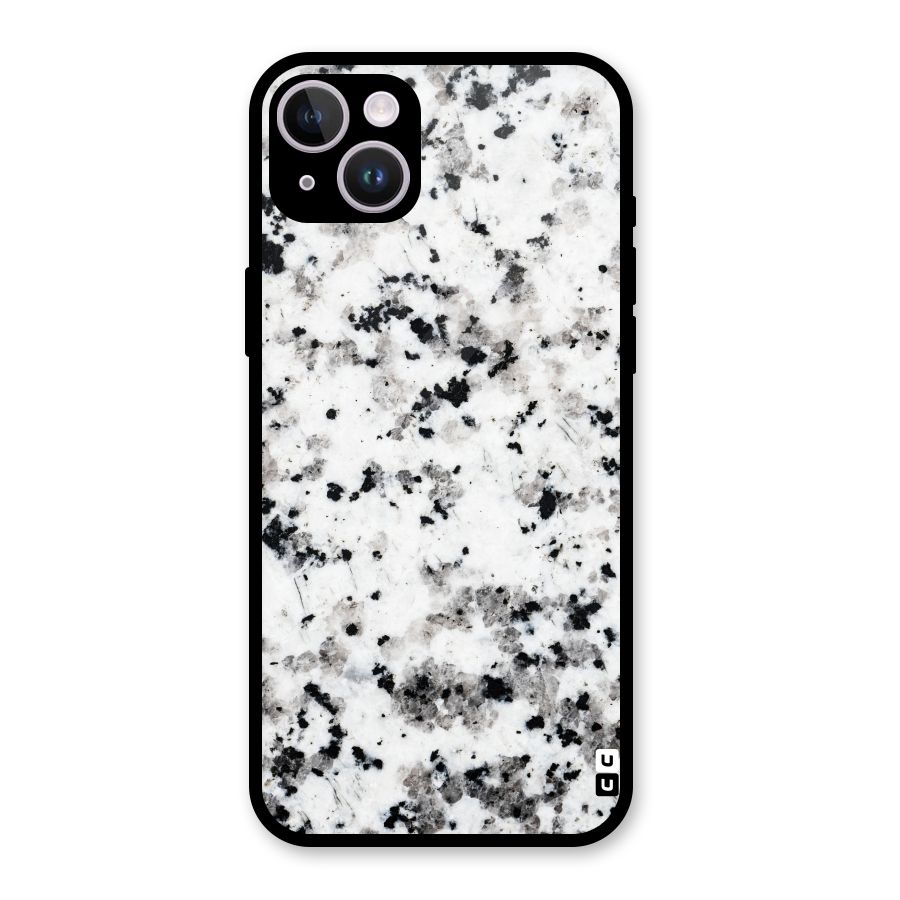Charcoal Spots Marble Glass Back Case for iPhone 14 Plus