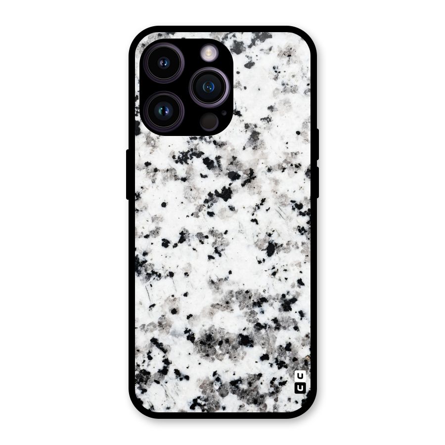 Charcoal Spots Marble Glass Back Case for iPhone 14 Pro Max