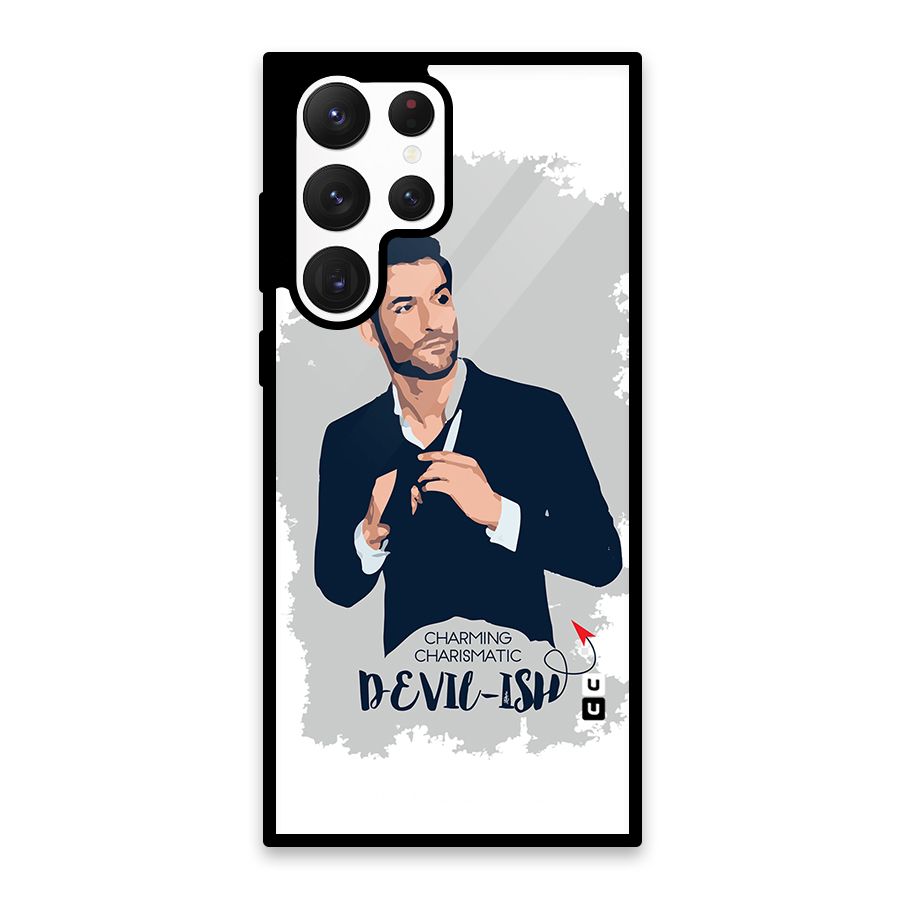 Charming Charismatic Lucifer Glass Back Case for Galaxy S22 Ultra 5G