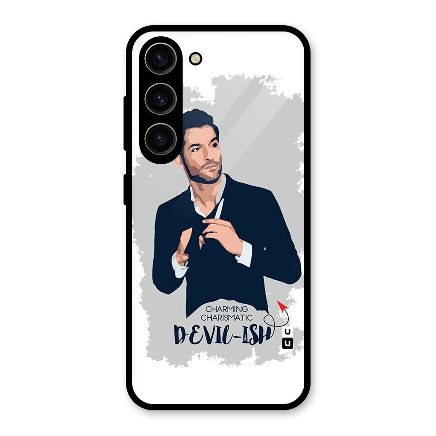 Charming Charismatic Lucifer Glass Back Case for Galaxy S23