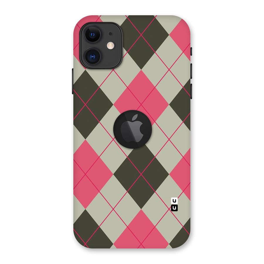 Check And Lines Back Case for iPhone 11 Logo Cut