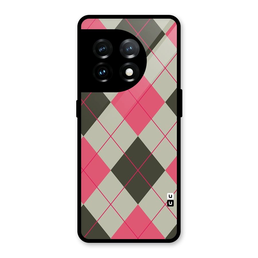 Check And Lines Glass Back Case for OnePlus 11