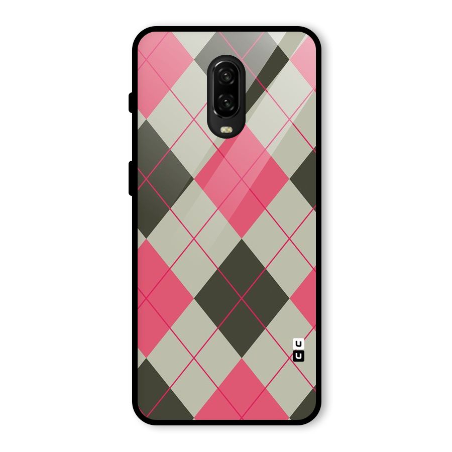 Check And Lines Glass Back Case for OnePlus 6T