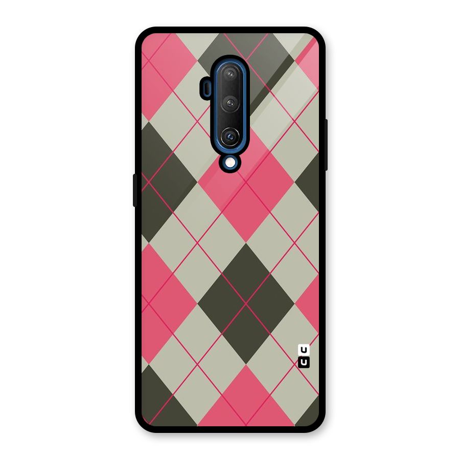 Check And Lines Glass Back Case for OnePlus 7T Pro
