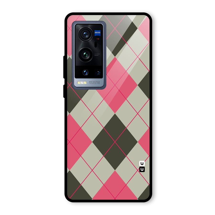 Check And Lines Glass Back Case for Vivo X60 Pro Plus