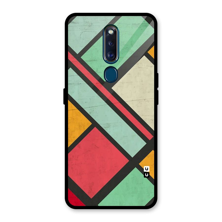 Check Colors Glass Back Case for Oppo F11 Pro