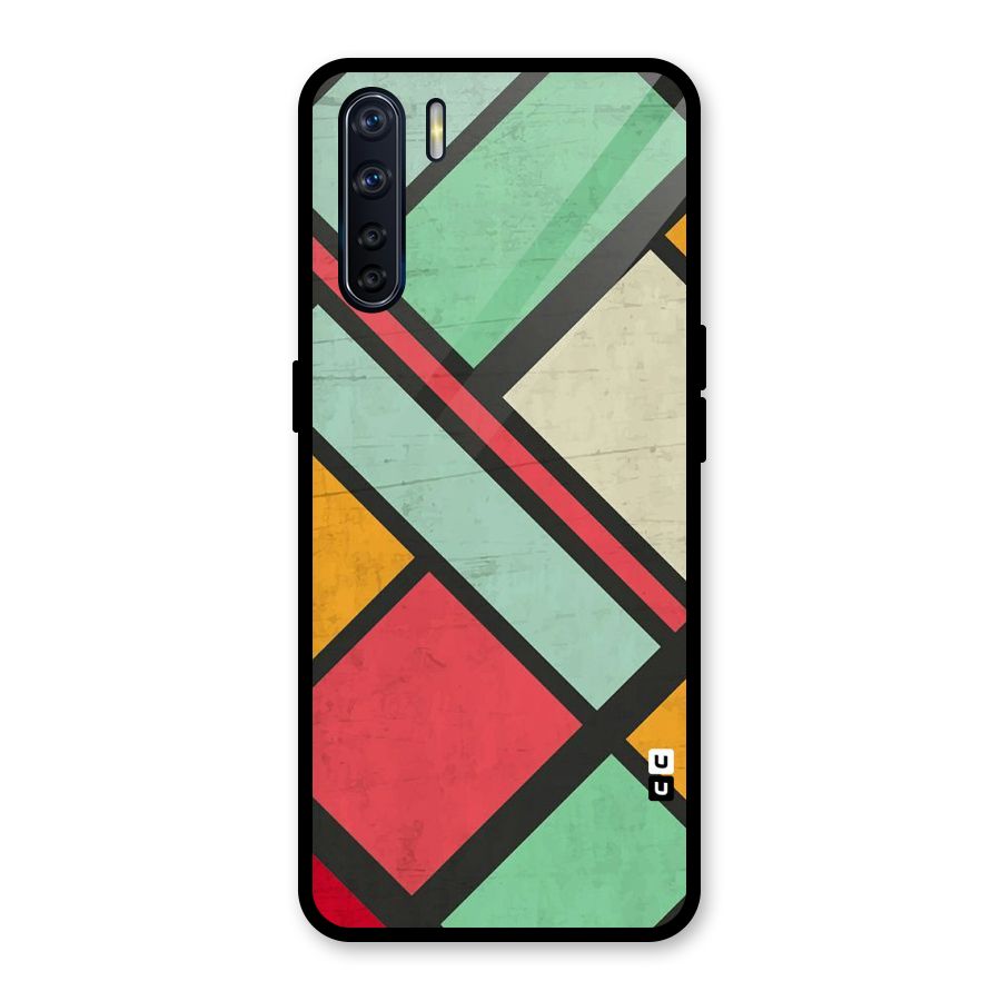 Check Colors Glass Back Case for Oppo F15