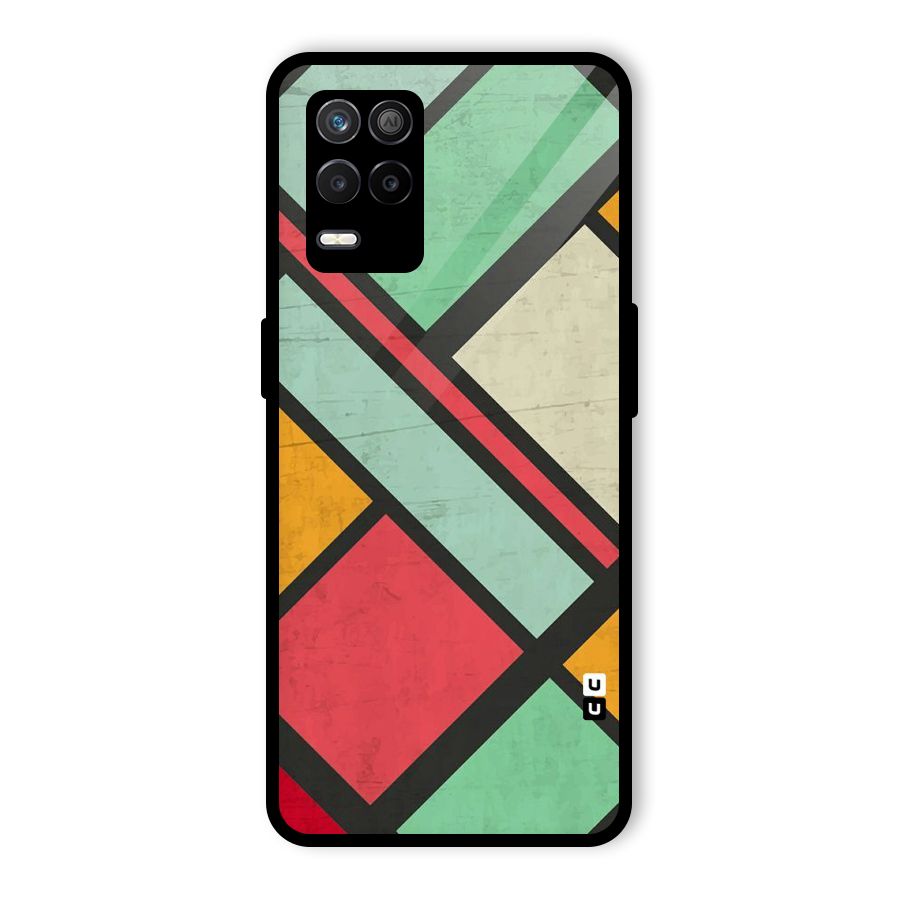 Check Colors Glass Back Case for Realme 8 5G