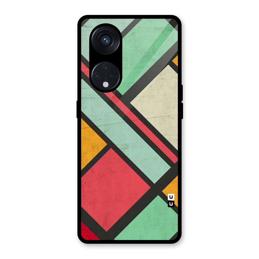 Check Colors Glass Back Case for Reno8 T 5G