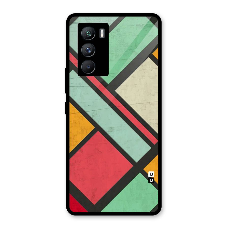 Check Colors Glass Back Case for Vivo iQOO 9 SE