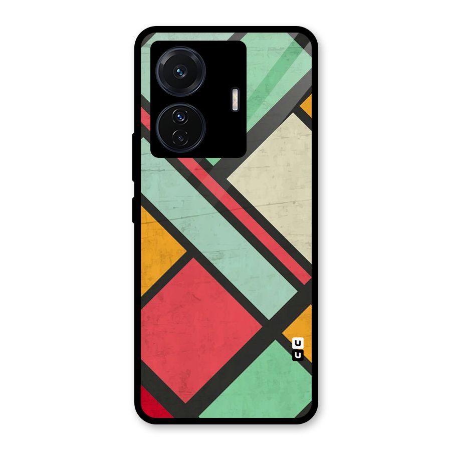 Check Colors Glass Back Case for Vivo iQOO Z6 Pro