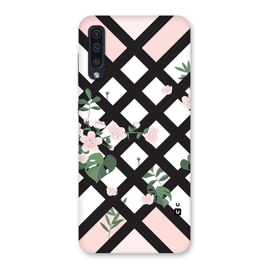 Check Floral Stripes Back Case for Galaxy A50s
