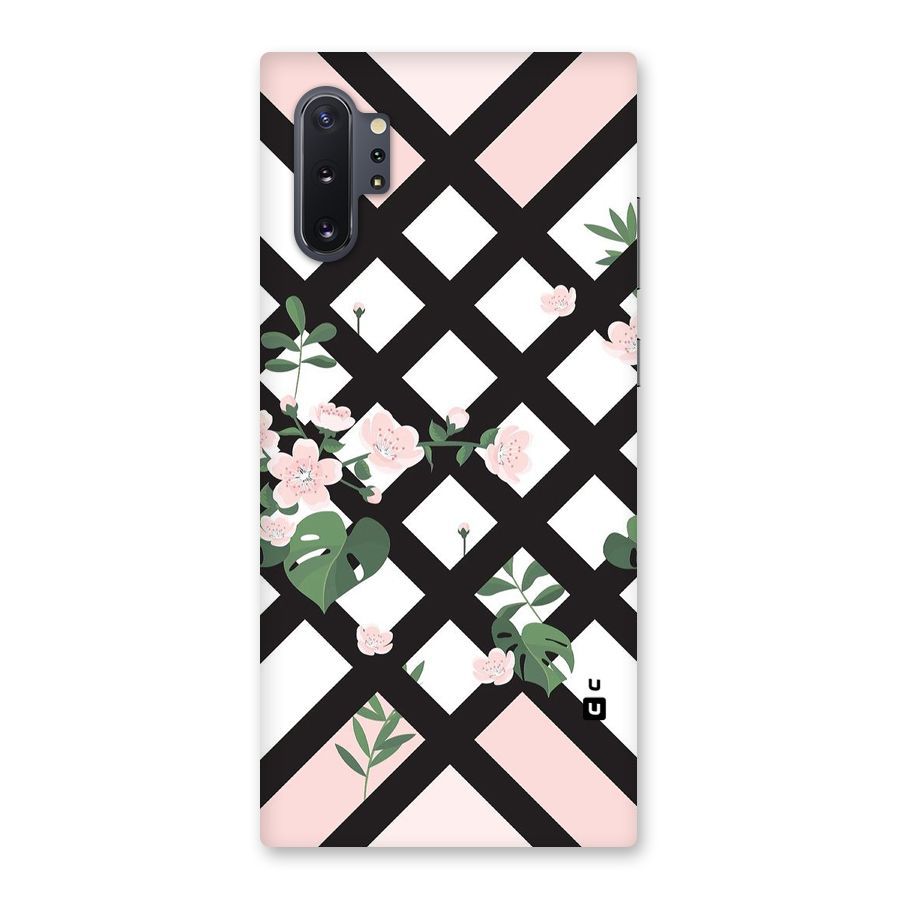 Check Floral Stripes Back Case for Galaxy Note 10 Plus