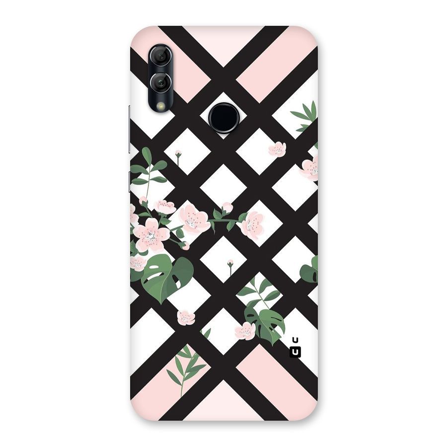 Check Floral Stripes Back Case for Honor 10 Lite