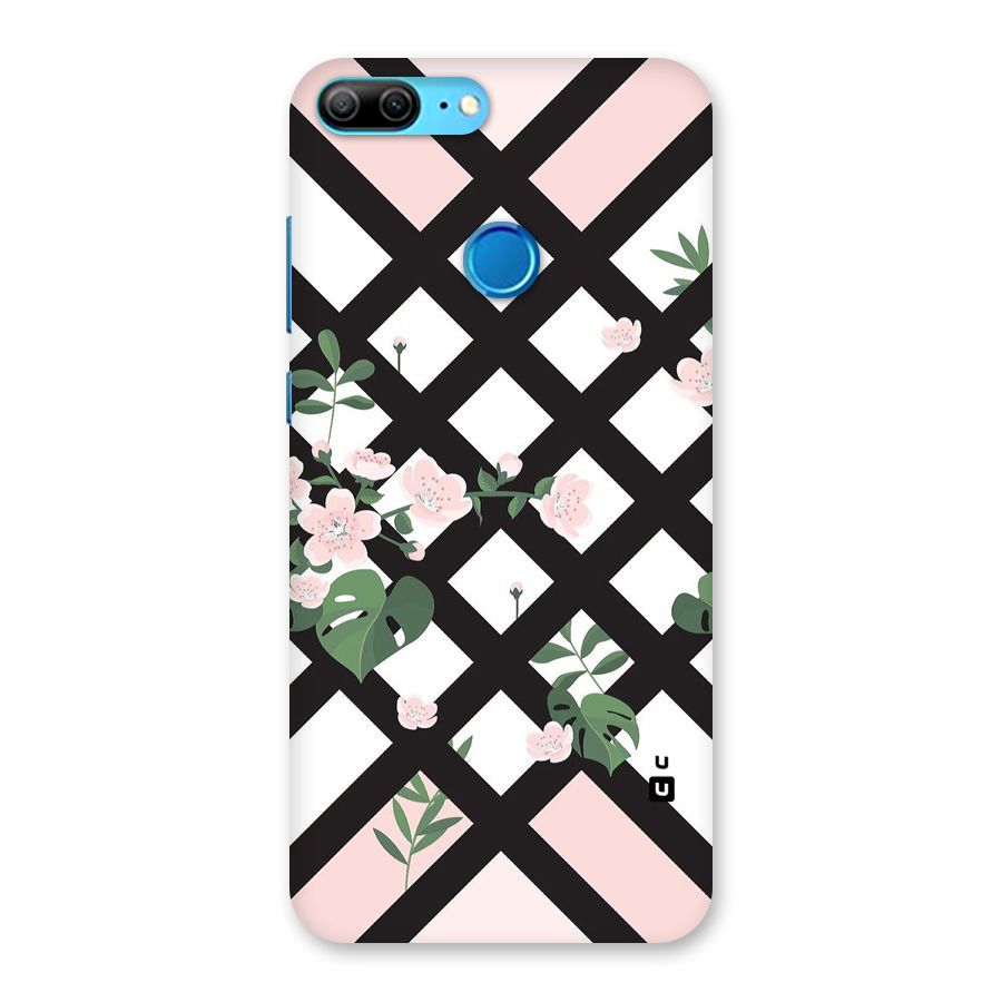 Check Floral Stripes Back Case for Honor 9 Lite